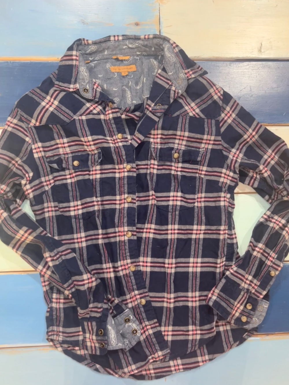 Jach’s Girlfriend Women’s Plaid Western Flannel Shirt Small